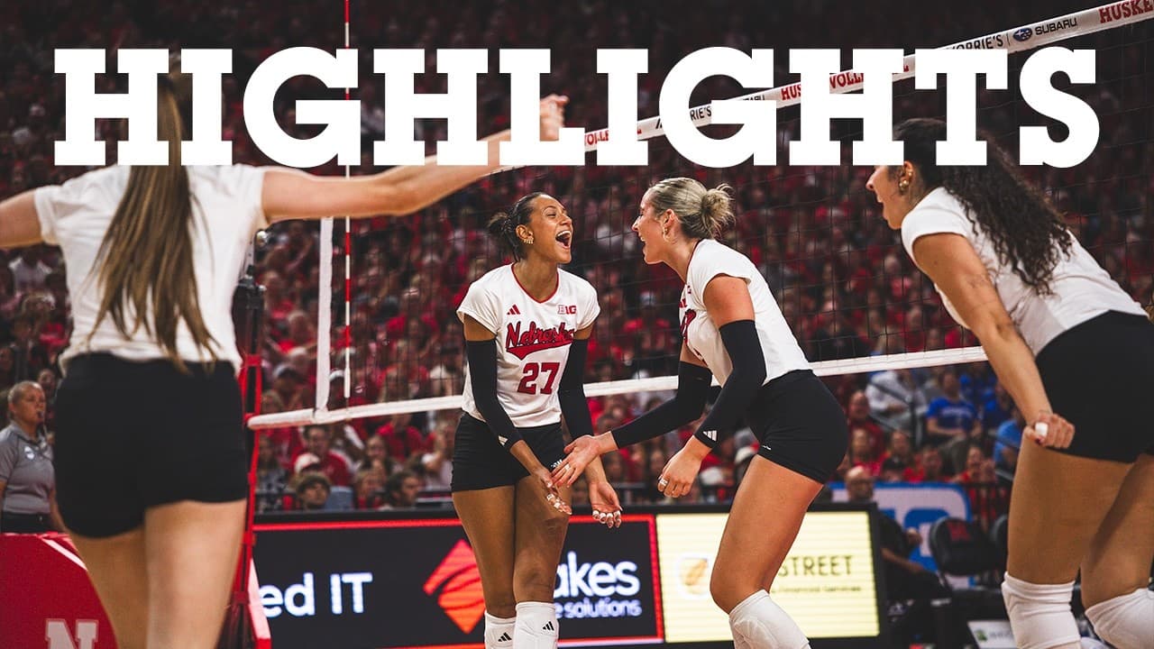 Huskers soar past No. 20 Creighton in sellout crowd sweep | Nebraska Volleyball Highlights