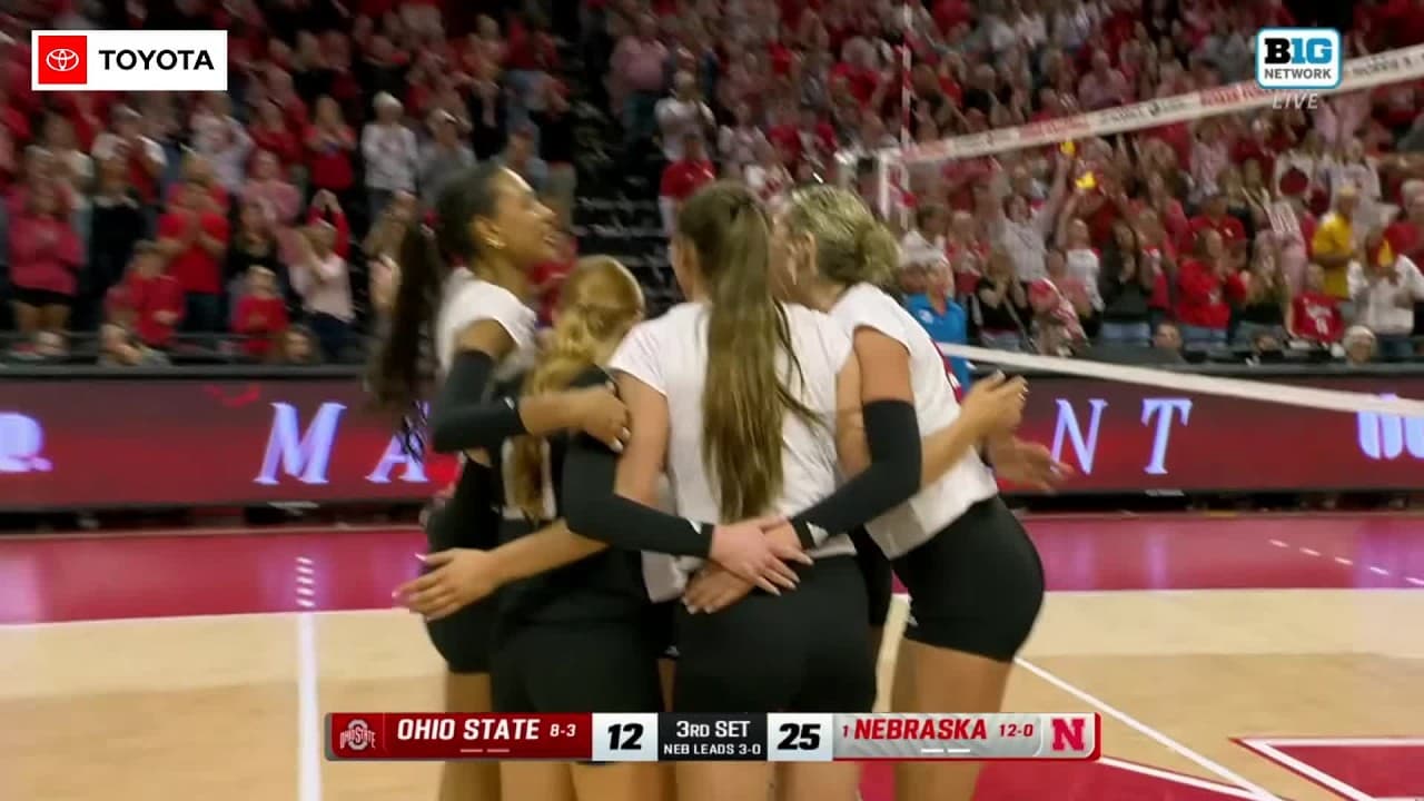 Huskers sweep the Buckeyes to go 2-0 in B1G play | Nebraska Volleyball Highlights